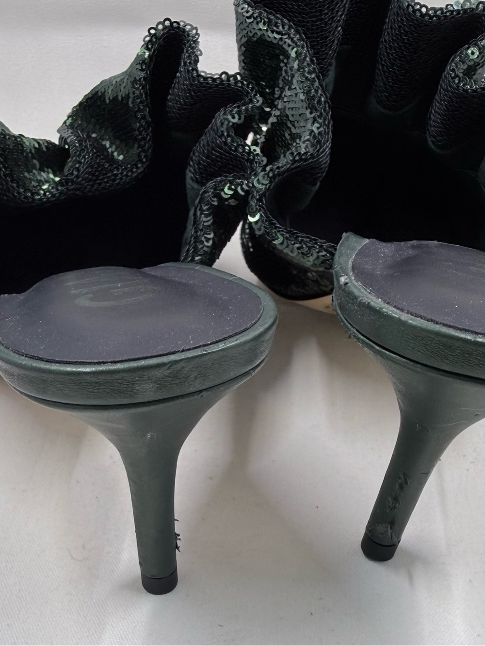 Gianni Bini Black Sequin Pointed Mules - Picture 2 of 4